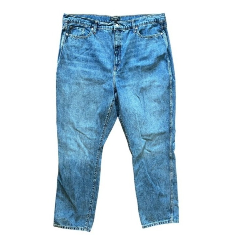 Banana Republic Womens High Rise Straight Fit Jeans Medium Wash Blue Tall 35/20